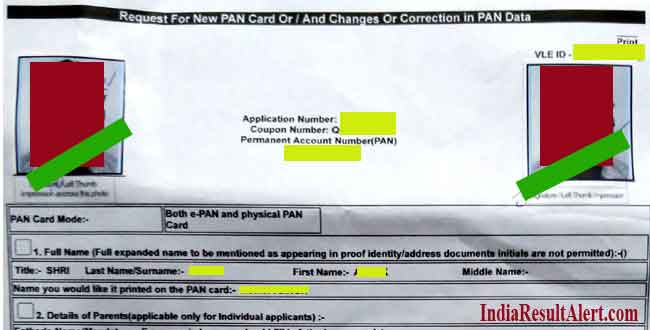 scan pan card correction form