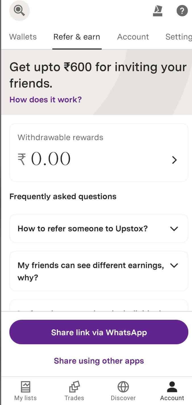 upstox refer and earn step 3